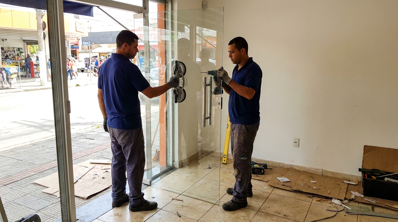 Portas em Vidro no Rio Cotia, Cotia‑SP